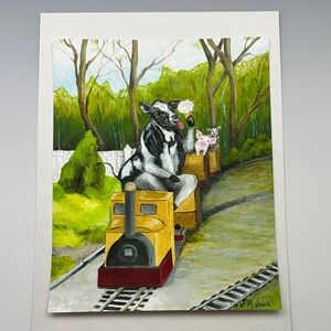 Colorful Cow- Themed Art Print